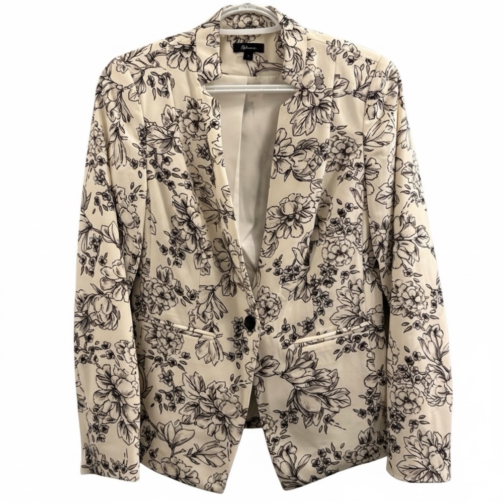 Reitmans | Cream and Black Floral Blazer